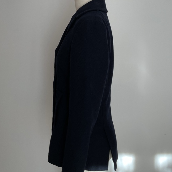 Banana Republic Navy Blue Double Breasted Wool Pea Coat with Gold Buttons - Picture 6 of 12